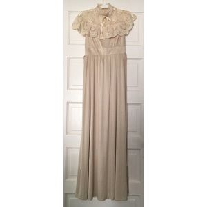 Vintage 70s prom dress long lace